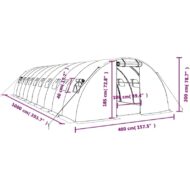 vidaXL PE Blanco Acero Invernadero Túnel - Imagen 3