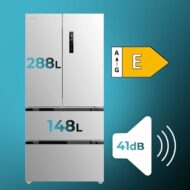 Cecotec Bolero CoolMarket FD 436 183 x 84 cm 436 L Clasificación E Inox Frigorífico Puerta Francesa E - Imagen 2
