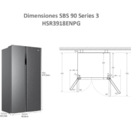 Americano Haier HSR3918ENPG 528L No Frost Frigorífico E - Imagen 7
