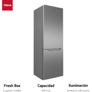 1.88m No Frost Frigorífico Combi Teka NFL 342 C E-Inox 295L E - Imagen 4