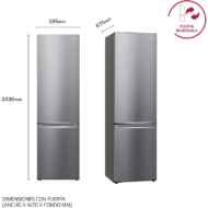 LG GBP62PZNCN1 384L No Frost Combi Frigorífico C - Imagen 4