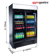 Correderas Cristal Refrigerador de Bebidas GGM Gastro 880L 2 Puertas C - Imagen 2
