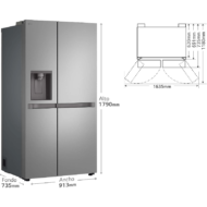 LG GSLC41PYPE 641L No Frost Americano Frigorífico E - Imagen 5