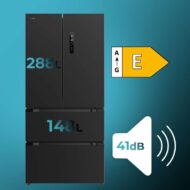 Cecotec Bolero CoolMarket FD 436 Dark 183 x 84 cm 436 L Clasificación E Frigorífico Puerta Francesa E - Imagen 2