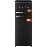 EVVO F45 170L 45L Clase E Negro Frigorífico Dos Puertas E