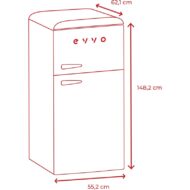 EVVO F45 170L 45L Clase E Beige Frigorífico Dos Puertas E - Imagen 6