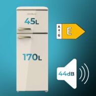 Cecotec Bolero CoolMarket 2D Origin 215L E Beige Frigorífico E - Imagen 3